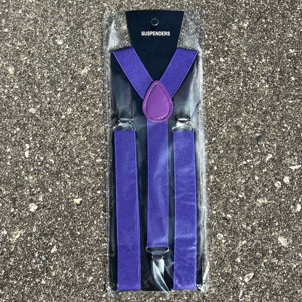 Purple suspenders NWT